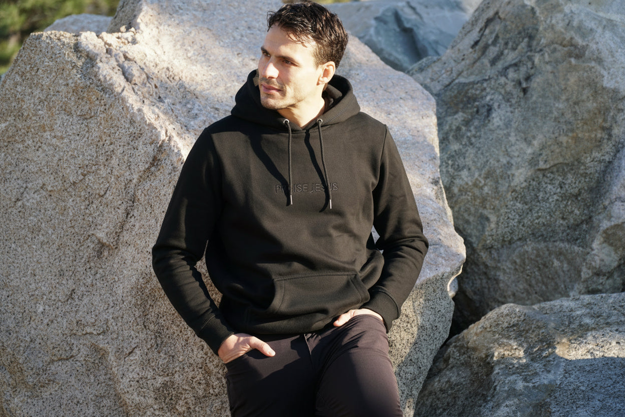 PRAISE JESUS PREMIUM EMBROIDERED HOODIE