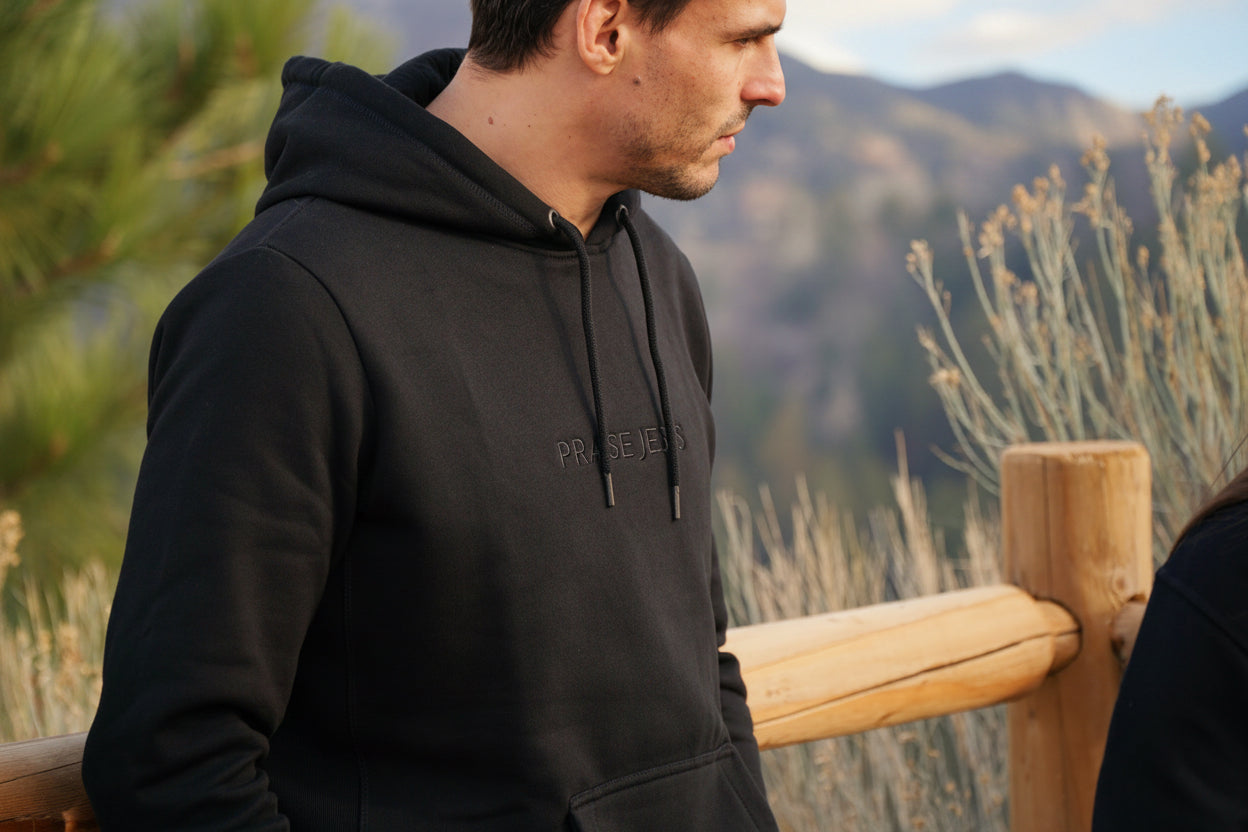 PRAISE JESUS PREMIUM EMBROIDERED HOODIE