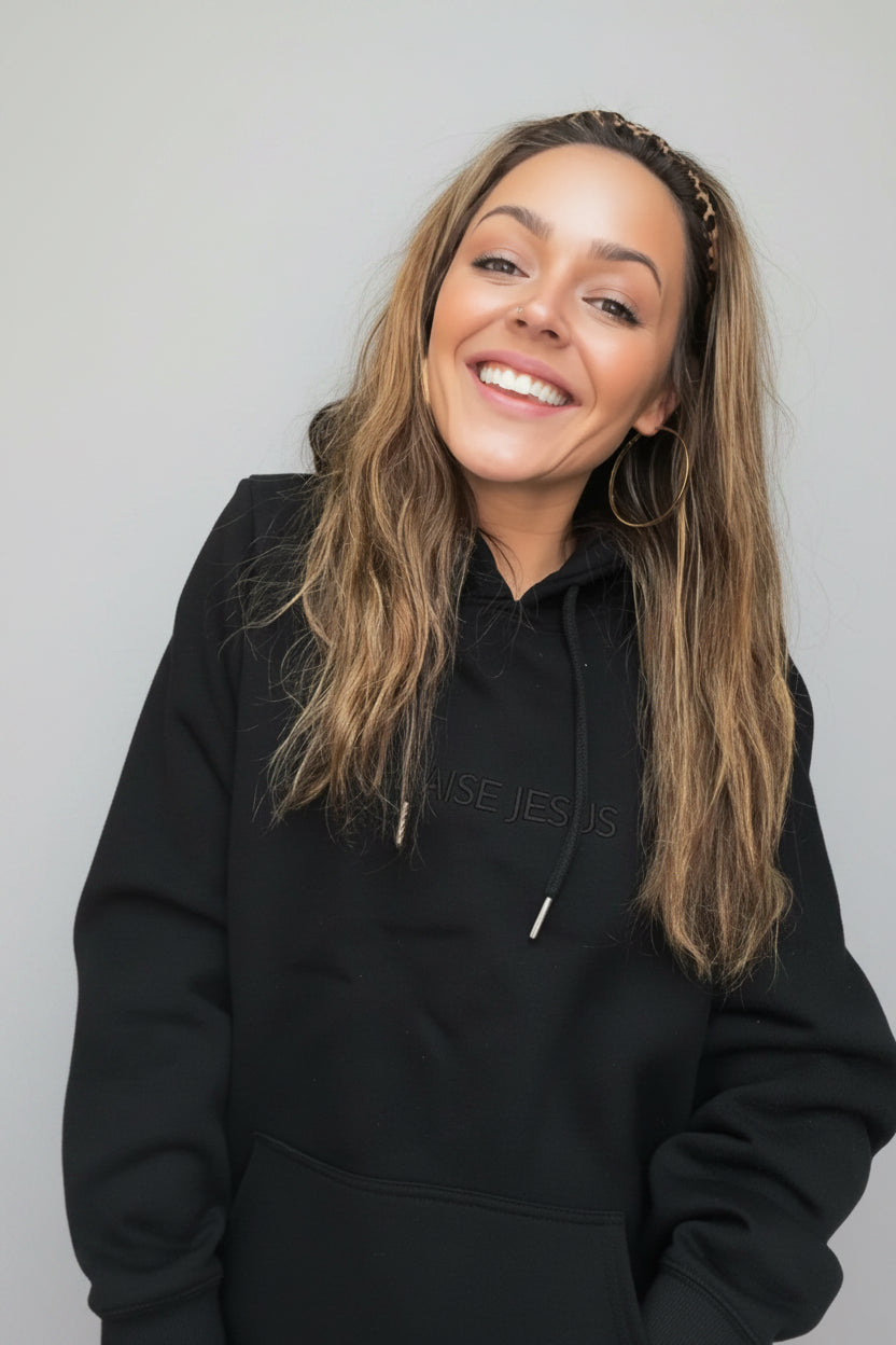 PRAISE JESUS PREMIUM EMBROIDERED HOODIE